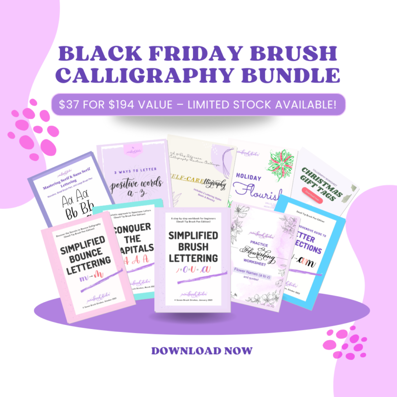 Brush Calligraphy Bundle: 10 Workbooks with Bonuses – Only $37!