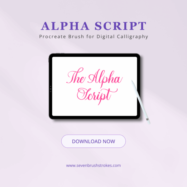 Alpha Script – Procreate Brush for Smooth Calligraphy