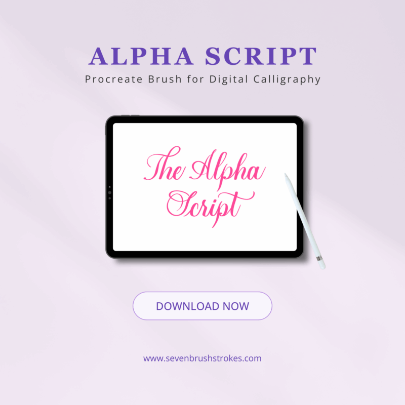 Alpha Script – Procreate Brush for Smooth Calligraphy